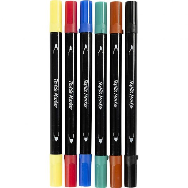 Textilmarker - Standardfarben - 6 Stk Textilmarker - Standardfarben - 6 Stk