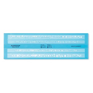 Vorlagenlineal Schriftart Transparent Blau - 4 Zeilen Vorlagenlineal Schriftart Transparent Blau - 4 Zeilen