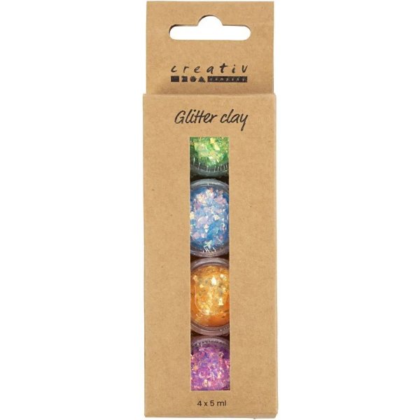 Glitzer-Ton, schillernde Farben 4x5 ml