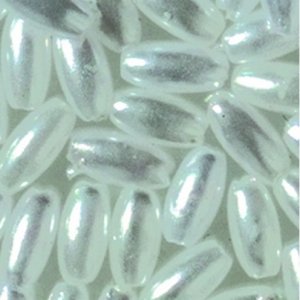 Wachsperlen Olivenform 4 x 8 mm - weiß 100 Stk. Wachsperlen Olivenform 4 x 8 mm - weiß 100 Stk.