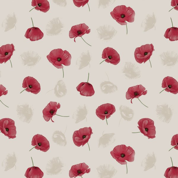 Wachstuch PVC Mohn - Rot