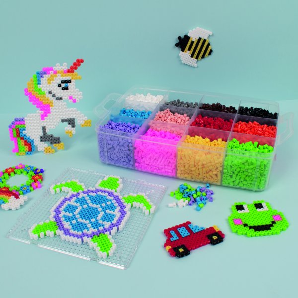 R�hrenperlen in Aufbewahrungsbox 12000 Perlen