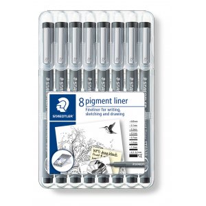 Pigmentliner Schwarz - 8 Stifte Pigmentliner Schwarz - 8 Stifte