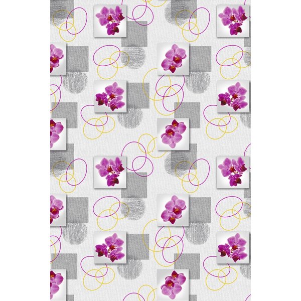 Wachstuch PVC Karo & Blumen