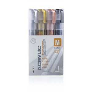 Montana Acryl-Marker-Set - 2 mm, 4 Stifte - Metallic Montana Acryl-Marker-Set - 2 mm, 4 Stifte - Metallic