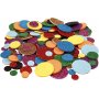 Dekorative Gummikreise - gemischte Glitzerfarben - 1000 Stck
