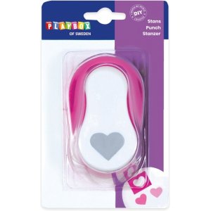 Locherherz 3,8 cm - Rosa/Weiß Locherherz 3,8 cm - Rosa/Weiß