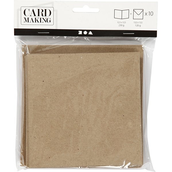 Postkarte mit Umschlag - Natur - 12,5 x 12,5 cm - 10 Stk