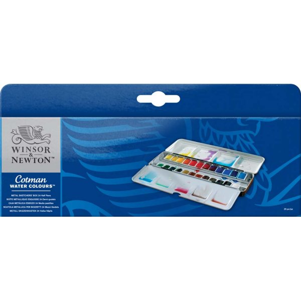 Aquarellfarbe W&N Cotman - Sketcher's Metallbox 24 Farben