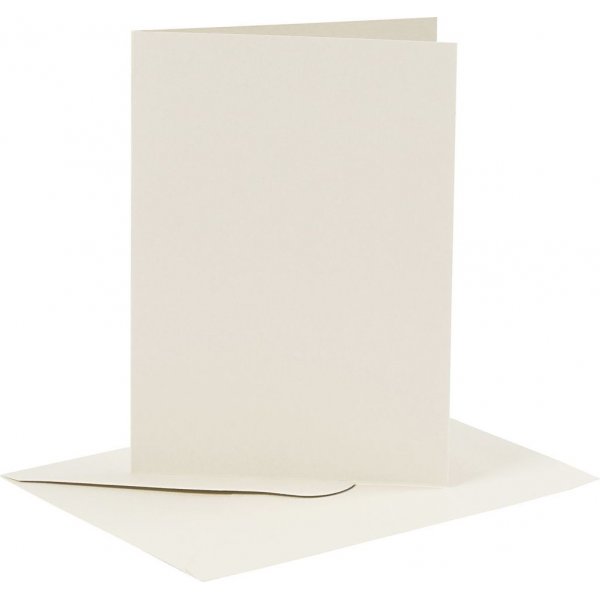 Karten und Umschlge - gebrochenes Wei - 11,5 x 16,5 cm - 6 Sets