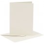 Karten und Umschlge - gebrochenes Wei - 11,5 x 16,5 cm - 6 Sets