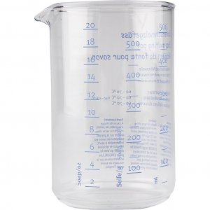 Schmelzrohr aus Glas mit Ausgießer und Messmarkierung 500 ml Schmelzrohr aus Glas mit Ausgießer und Messmarkierung 500 ml