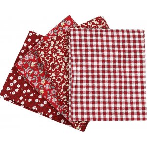 Patchworkstoff - rot - 4 Stk Patchworkstoff - rot - 4 Stk