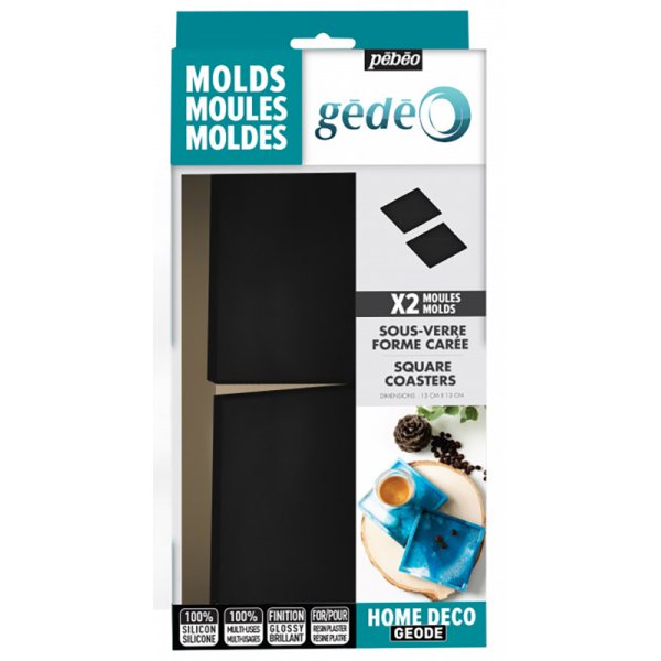 Modellieren - Pebeo Gdo - Quadratische Silikonform 2er-Pack