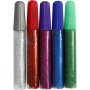 Glitzerkleber - gemischte Farben - 5 x 10 ml
