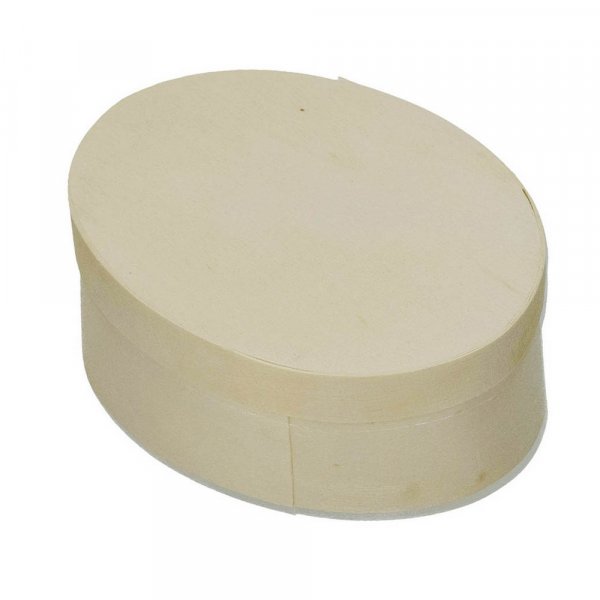 Sperrholzkiste  120 x 90 mm H 50 mm - unbehandelt oval