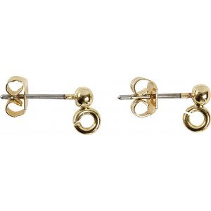 Ohrstecker mit Öse und Kugel - vergoldet - 10 Stk Ohrstecker mit Öse und Kugel - vergoldet - 10 Stk