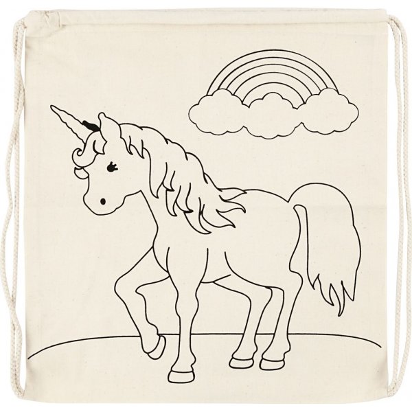 Turnbeutel - hell natur - Einhorn