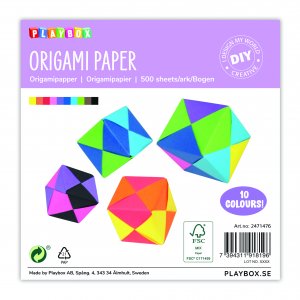 Origami-Papier 10 Farben - 15 x 15 cm - 70 g - 500 Blatt