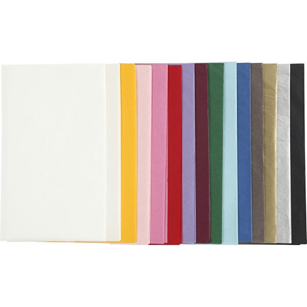 Seidenpapier - gemischte Farben - 50 x 70 cm - 14 g - 15 x 2 Blatt