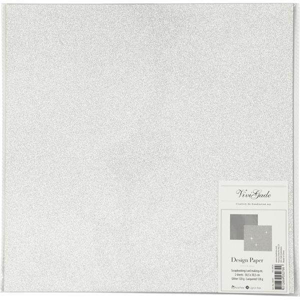 Vivi Gade Designpapier - Silber - 2 Blatt