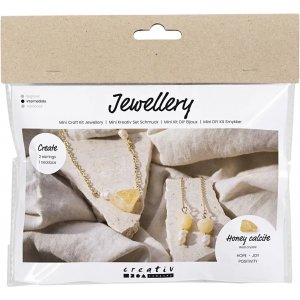 Mini-DIY-Kit Schmuck, Halsketten und Armbänder mit Honigcalcit Mini-DIY-Kit Schmuck, Halsketten und Armbänder mit Honigcalcit