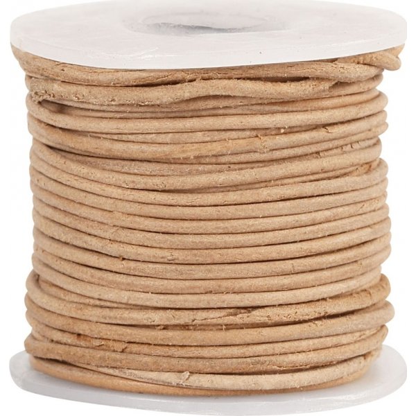 Lederband - Natur - 1 mm - 10 m
