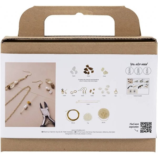 Mini-DIY-Kit Schmuck, Halskette und Ohrringe mit Kristallen
