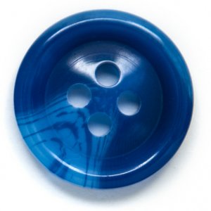 Knopf Rund 4-Loch 15 mm 6 Stück - Blau Knopf Rund 4-Loch 15 mm 6 Stück - Blau
