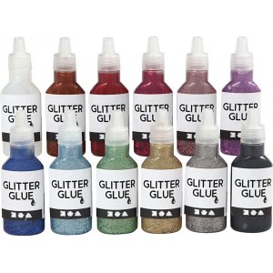Glitzerkleber - gemischte Farben - 12 x 25 ml Glitzerkleber - gemischte Farben - 12 x 25 ml