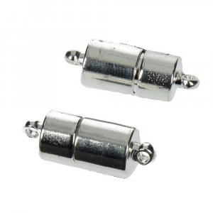 Magnetverschluss 20 mm - versilbert 2 Steckplätze, extra stark Magnetverschluss 20 mm - versilbert 2 Steckplätze, extra stark