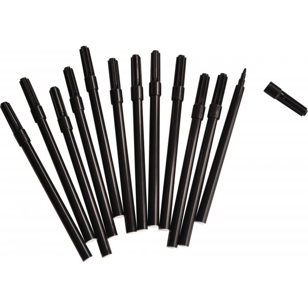 Fasermaler 12 schwarz schmal