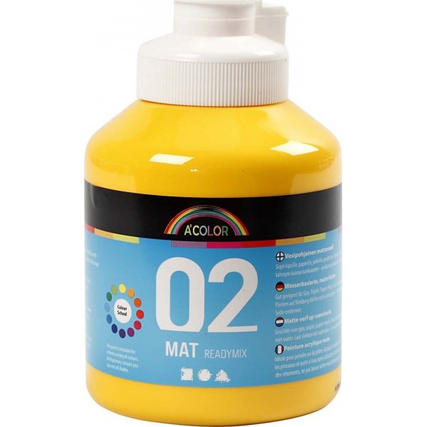 Schulfarbe - Acryl - Gelb - Matt - 500 ml