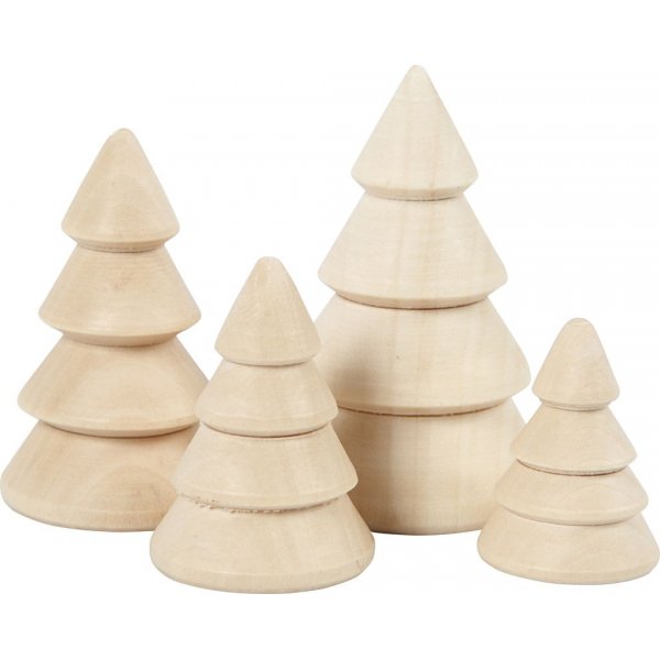 Weihnachtsbume aus Holz - 4 Stk
