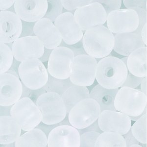 Rocailleperlen ø 5,5 mm - weiß 17 g matt transparent Rocailleperlen ø 5,5 mm - weiß 17 g matt transparent
