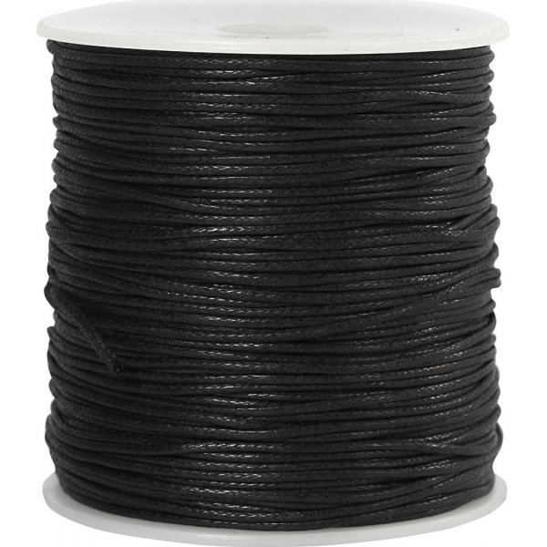 Baumwollschnur - Schwarz - 100 m - 1 mm