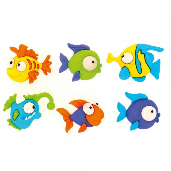 Mehrfarbige Knpfe 22x20 - 24x20 mm - Fische