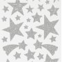 Glitzeraufkleber - Silber - Sterne - 2 Bgen