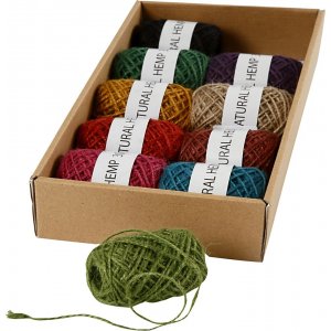 Naturhanf - Sortiment - gemischte Farben - 10 x 30 m Naturhanf - Sortiment - gemischte Farben - 10 x 30 m