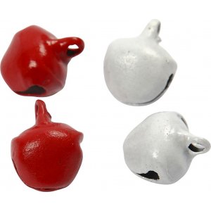 Glocken - rot/weiß - 50 Stück - Ø8 mm Glocken - rot/weiß - 50 Stück - Ø8 mm