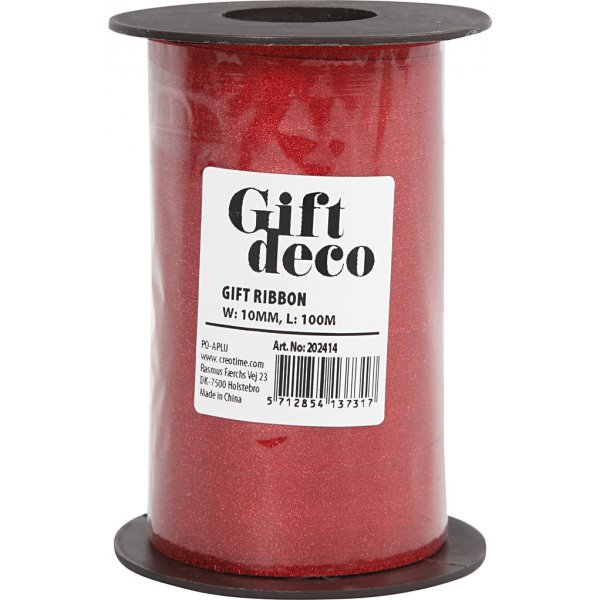 Geschenkkordel - Rot - Glitzer - 100 m