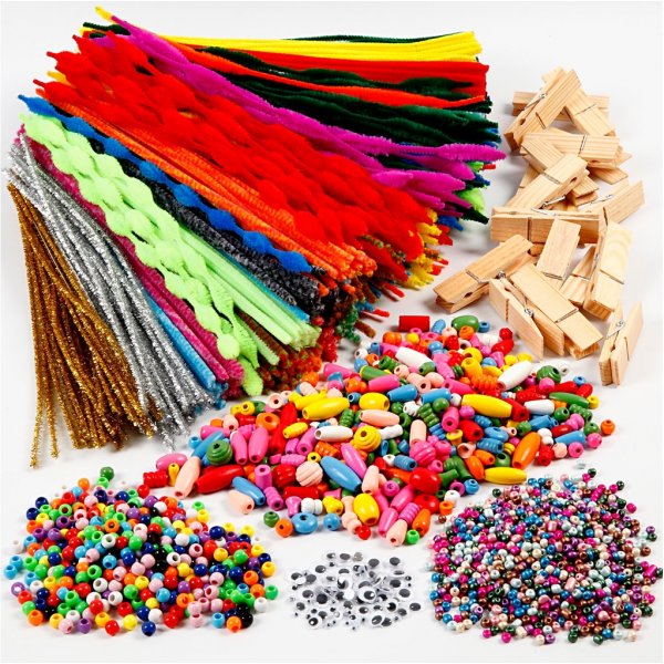 Spa� mit Klemmen und Pfeifenreinigern - bunt gemischt