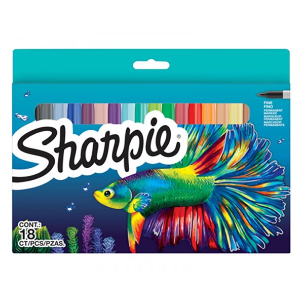 Sharpie Big Pack - Werbepaket - Hanging Tuck 6 - 18er-Pack in unsortierten Farben