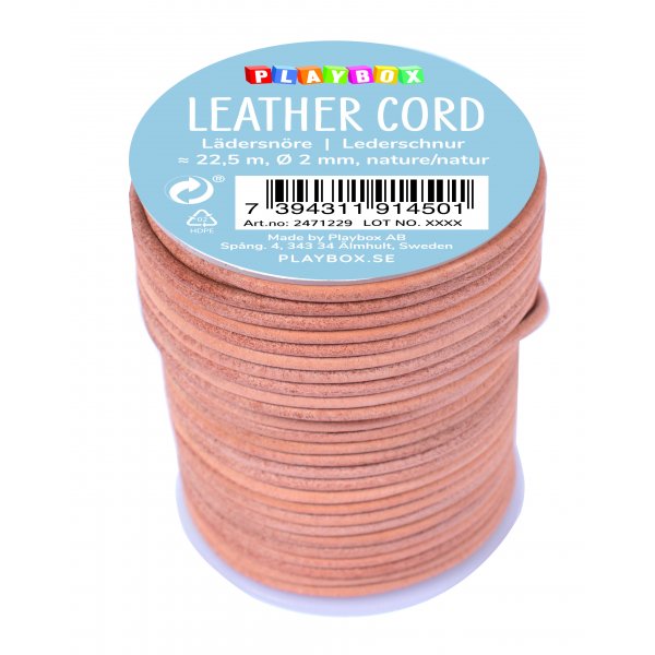 Naturlederband - 22,5 m x 2 mm