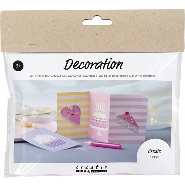 Mini DIY Kit Dekoration, Pastellgelb, Pastelllila, Pastellrosa, Kuchen