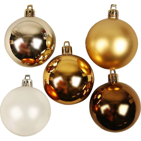 Christbaumkugeln - golden - 6 cm - 20 Stk
