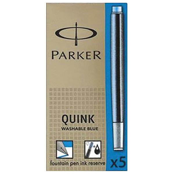 Tintenpatrone Parker Ink - Patrone Quink Royal - Blau Waschbar 5er-Pack 1-Blister