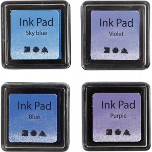 Stempelkissen - Blau - Himmelblau - Lila - Violett - 4 Stk Stempelkissen - Blau - Himmelblau - Lila - Violett - 4 Stk