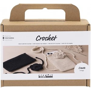 Mini DIY Kit Häkeln, Tasche mit Rose Mini DIY Kit Häkeln, Tasche mit Rose