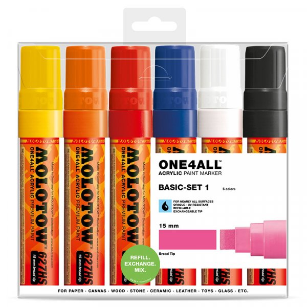 Acrylmarker One4All 15mm 6 Stifte - Basic I
